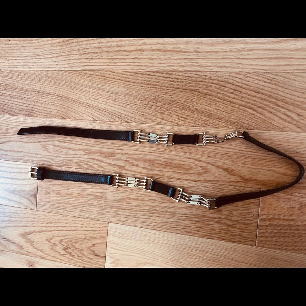 Celine metal and leather belt